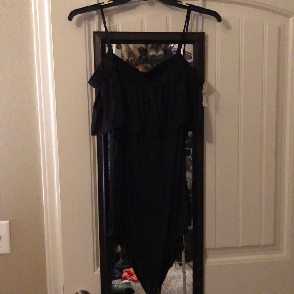 Black off the shoulder bodysuit